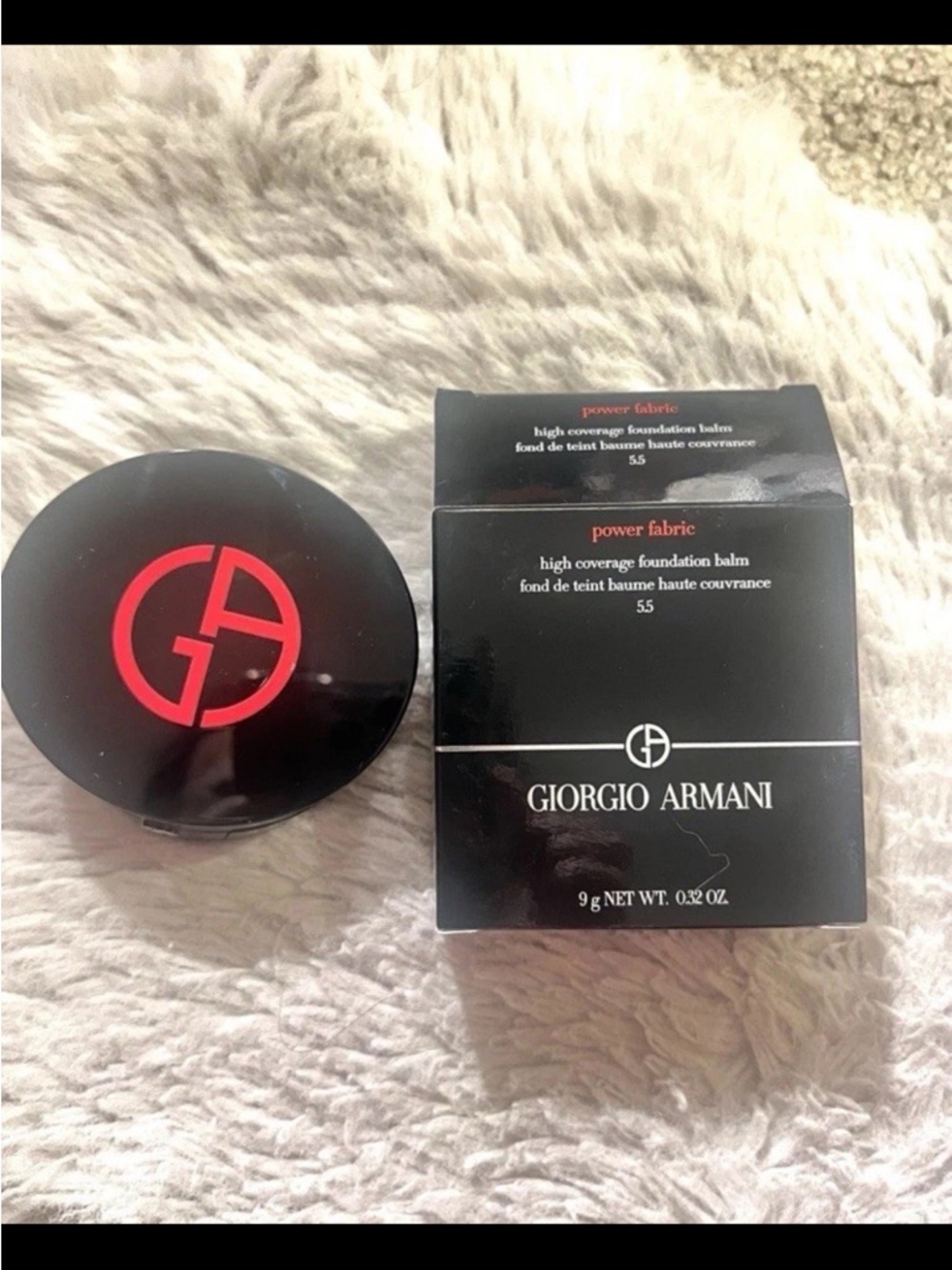 Giorgio Armani Power Fabric high coverage Foundation balm Compact in Shade 5.5